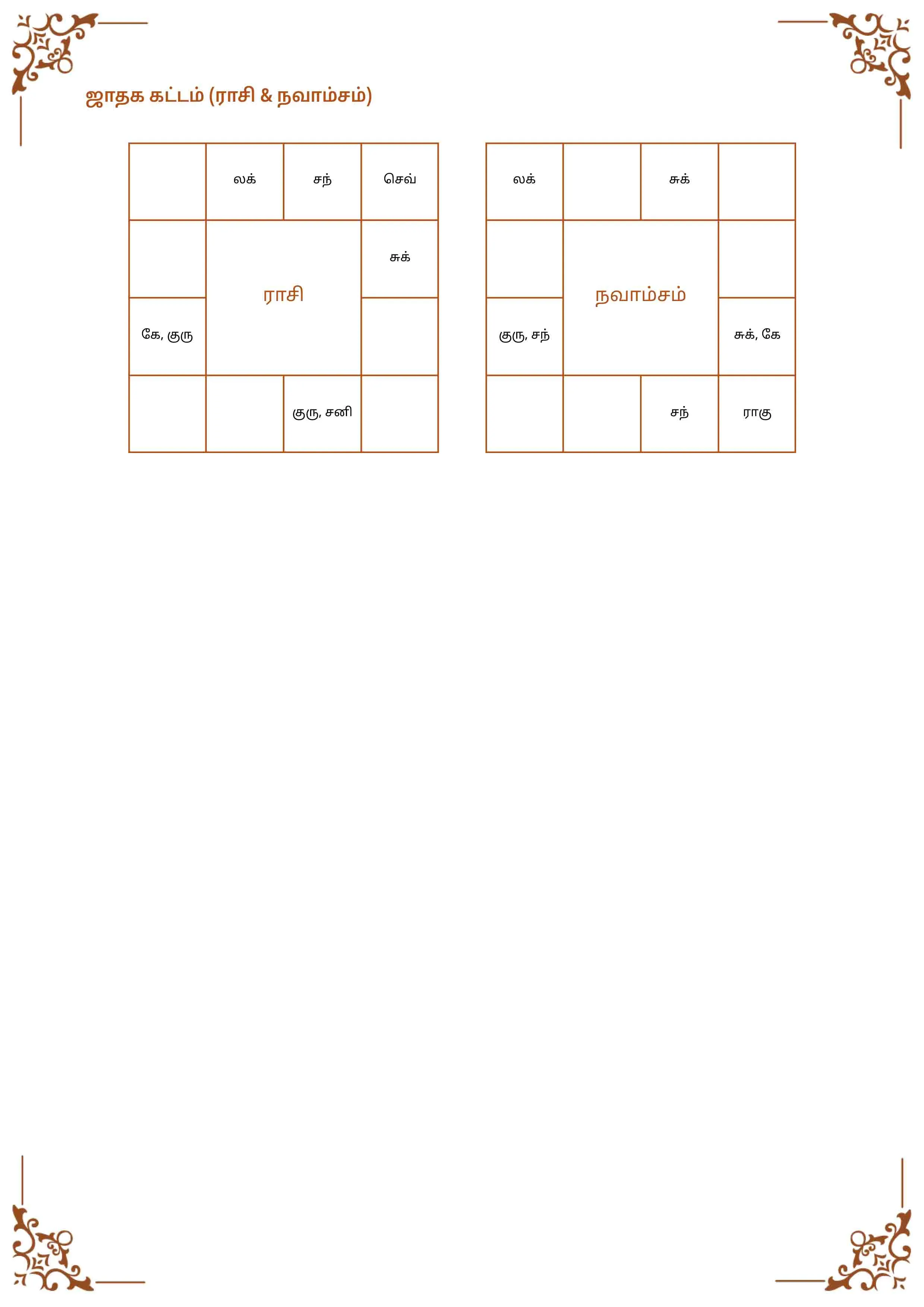 Classic Tamil Matrimonial Biodata Layout